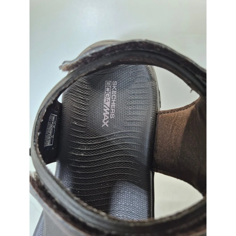 Skechers GoWalk Sandals 10 Brown Adjustable Strap Walking Hiking Comfort Shoes